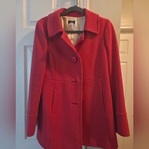 J Crew Women's Vibrant Pink Pea Coat